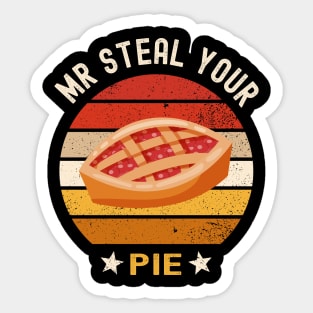 Funny Vintage Mr Steal Your Pie Thanksgiving costume Baby Boy Sticker